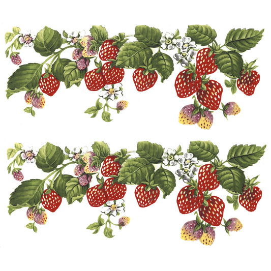 Overglaze Waterslide Decals for Ceramics Strawberry Wrap 2 pcs