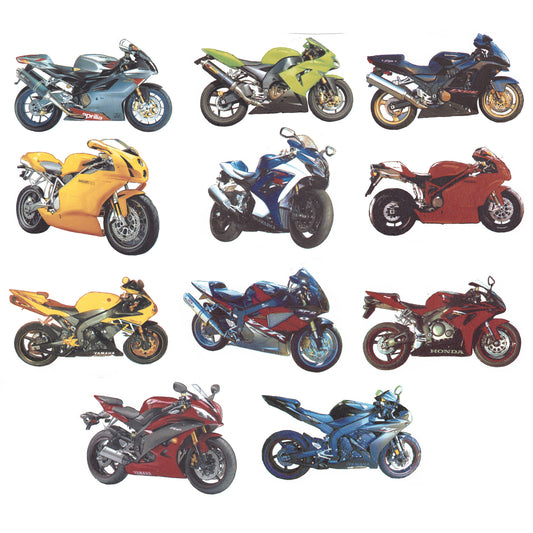 Modern Motorcycles Overglaze Ceramic Decals