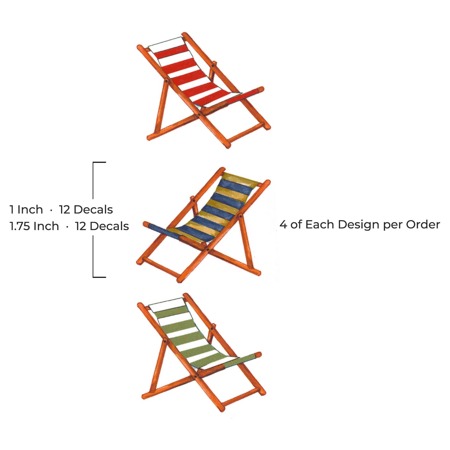 Overglaze Waterslide Decals for Ceramics Deck Beach Chairs