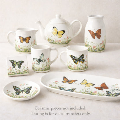 Butterfly Butterflies Set Overglaze Waterslide Ceramic Decals