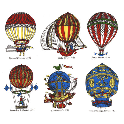Hot Air Balloon 6 pcs 2 Inch Waterslide Ceramic Decals