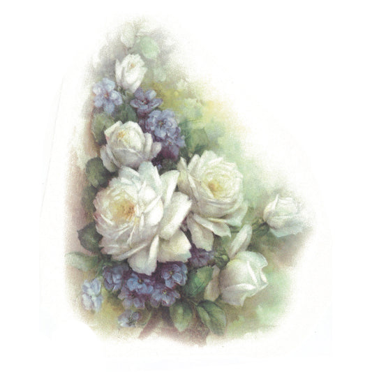Sussex White Rose Overglaze Waterslide Ceramic Decals