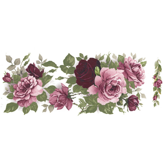 Pink Rose Mug Wrap 8 Inch 1 pc Overglaze Waterslide Ceramic Decal