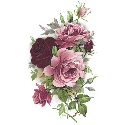 Pink Roses Overglaze Waterslide Ceramic Decals