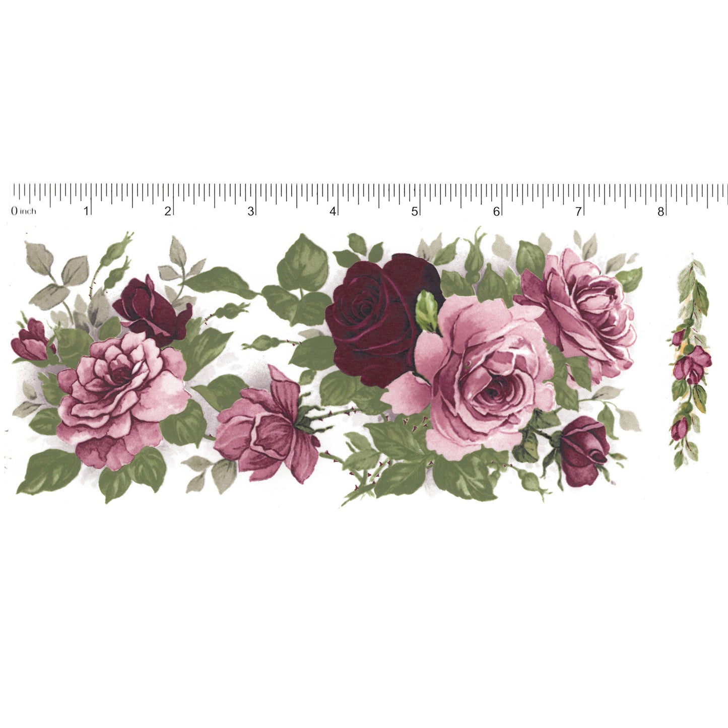 Pink Rose Mug Wrap 8 Inch 1 pc Overglaze Waterslide Ceramic Decal