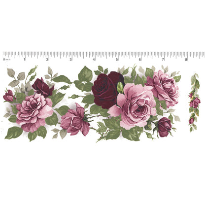 Pink Rose Mug Wrap 8 Inch 1 pc Overglaze Waterslide Ceramic Decal