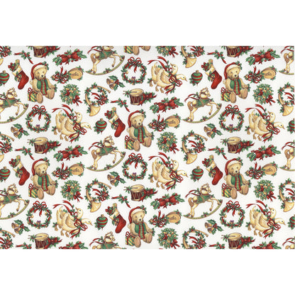 Allover Chintz Christmas Pattern 9 x 13.5 Inch Overglaze Ceramic Decal Sheet