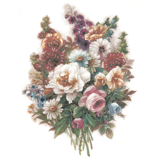 Victorian Framed Flower Bouquet Overglaze Waterslide Ceramic Decals