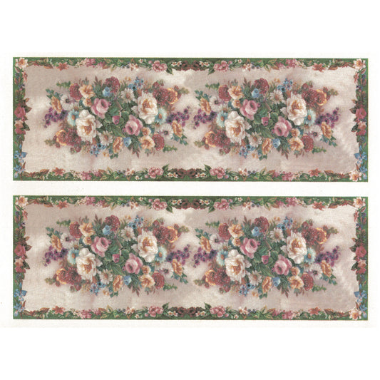Victorian Framed Flower Bouquet Wrap Overglaze Waterslide Ceramic Decals
