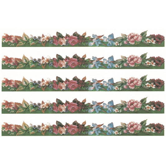 Victorian Flower Border Overglaze Waterslide Ceramic Decals