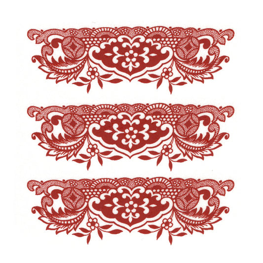 Red Willow China Flower Small Border Overglaze Waterslide Ceramic Decals