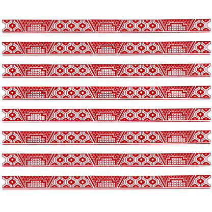 Ceramic Overglaze Waterslide Decal – Red Willow Borders – 8 Inch - 8 pieces