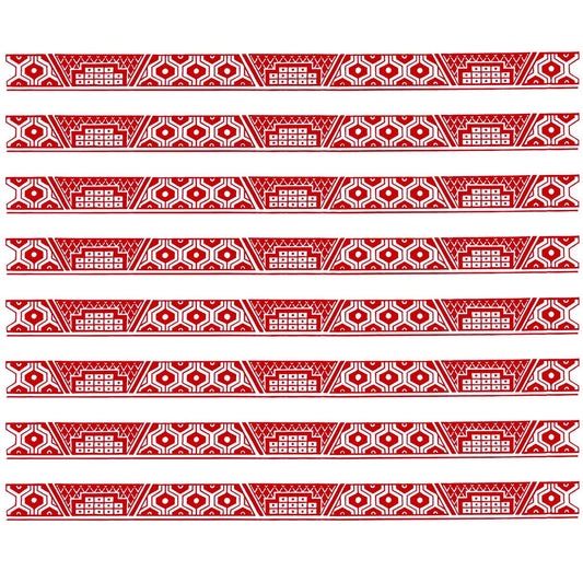 Ceramic Overglaze Waterslide Decal – Red Willow Borders – 8 Inch - 8 pieces