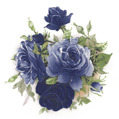 Flowers Moonlit Blue Rose Overglaze Ceramic Decals