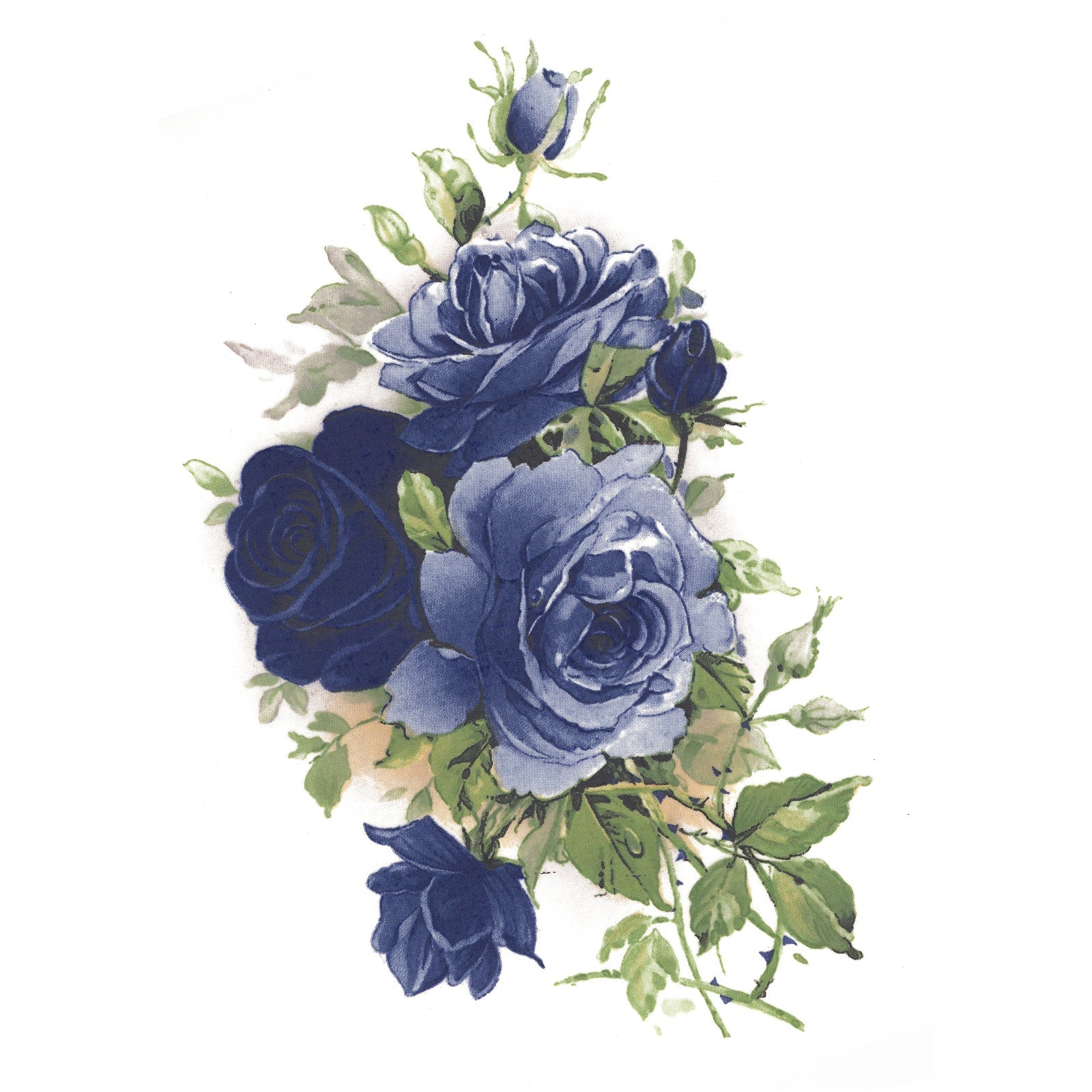 Blue Roses Overlay Flowers Moonlit Blue Rose Overglaze Ceramic Decals – Captive Decals