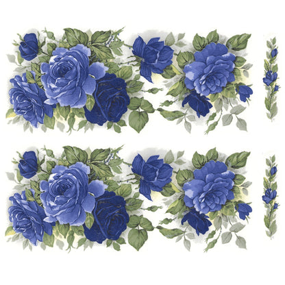 Flowers Moonlit Blue Rose Overglaze Ceramic Decals