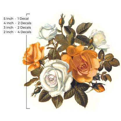 Yellow White Rose Flower Overglaze Waterslide Ceramic Decals