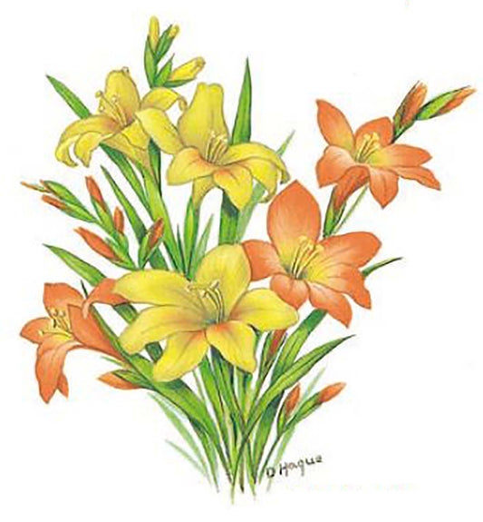 Flower of the Month August Gladiolas Overglaze Waterslide Ceramic Decals