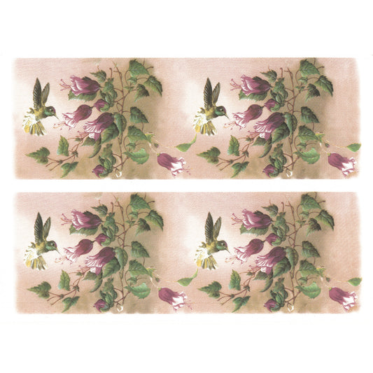 Hummingbird Fuchsia Flower Wrap Overglaze Waterslide Ceramic Decals