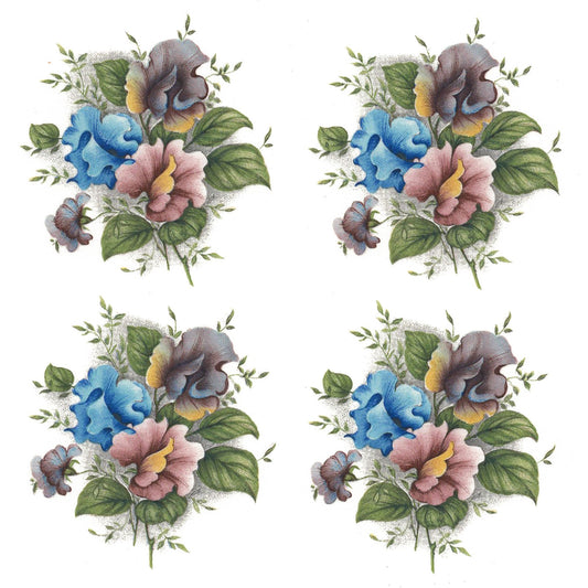 Sweet Pea Pink Blue Purple Flowers Overglaze Ceramic Decals