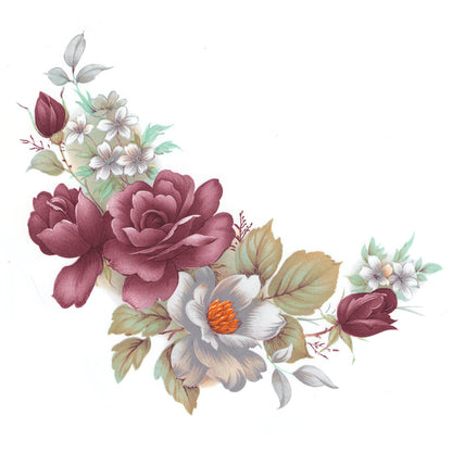 Pink White Rose Spray Overglaze Ceramic Decals
