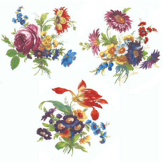 Flowers Mixed Floral Bouquets Overglaze Waterslide Ceramic Decals