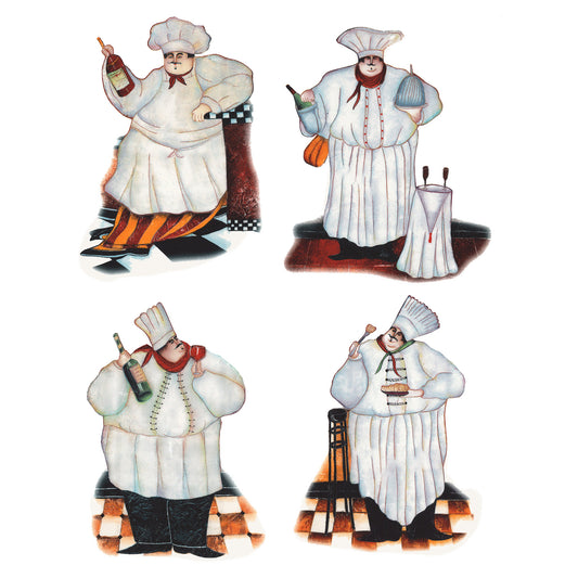 French Chef Wine Bottle Overglaze Ceramic Decals