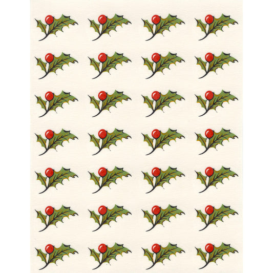Red Holly Berry Green Leaf Overglaze Ceramic Decals