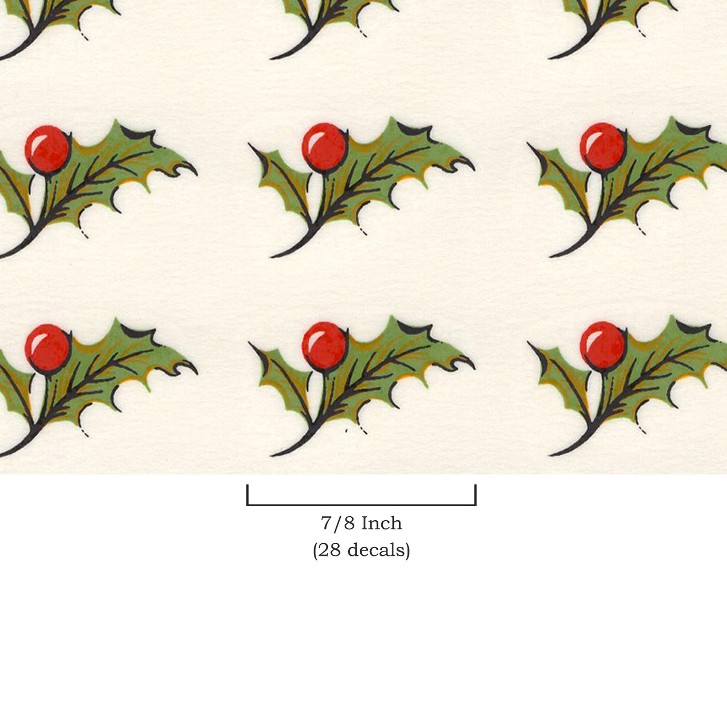 Red Holly Berry Green Leaf Overglaze Ceramic Decals