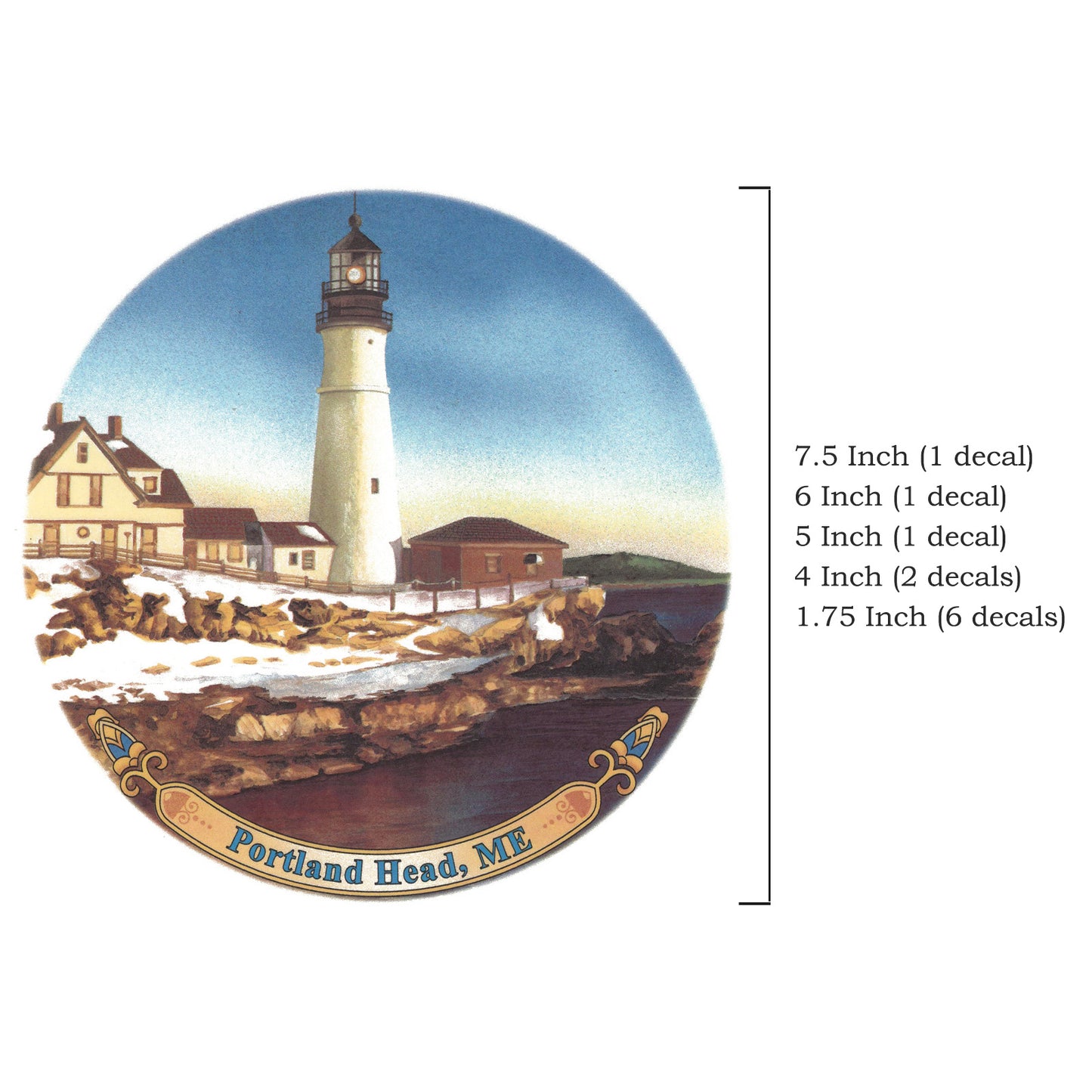 Lighthouse Portland Head Maine Overglaze Waterslide Ceramic Decals