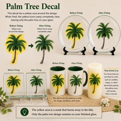 Coconut Palm Trees Overglaze Waterslide Ceramic Decals