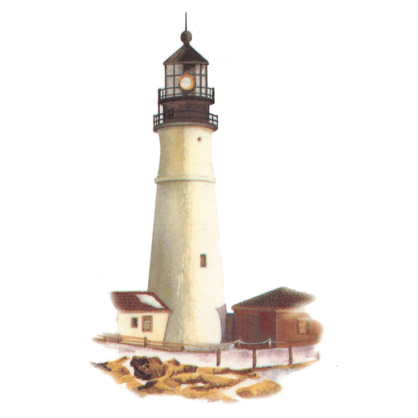 Lighthouse Portland Head Maine No BG Overglaze Waterslide Ceramic Decals