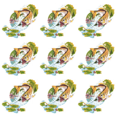Fly Fishing 2 Inch 9 pcs Overglaze Ceramic Decals
