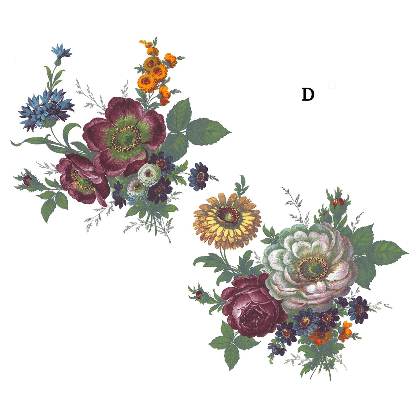 Vibrant Wildflower Flowers Overglaze Ceramic Decals