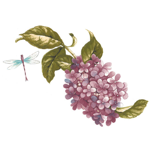 Lavender Lilac Flower Blue Dragonfly Overglaze Waterslide Ceramic Decals