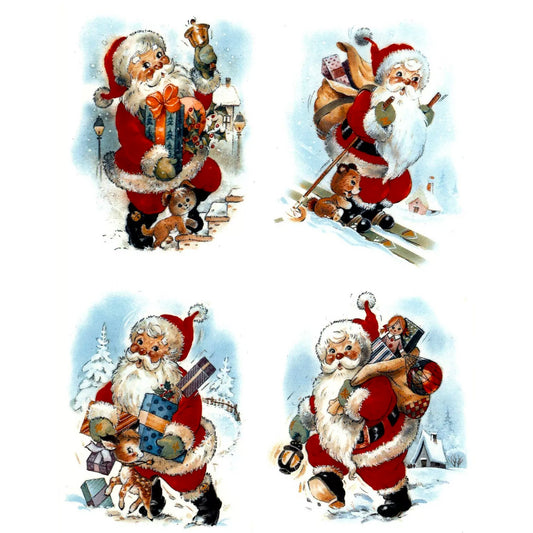 Christmas Santa Claus Overglaze Waterslide Ceramic Decals