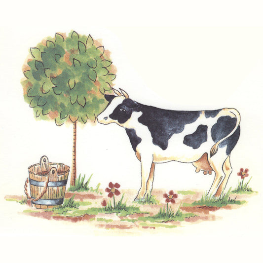 Black and White Cow Overglaze Ceramic Decals