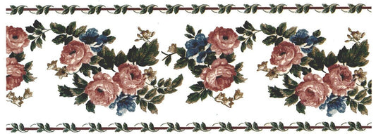 Pink Rose Vine Mug Cup Wrap  1 pc   8-1/2" X 3"  Waterslide Ceramic Decal