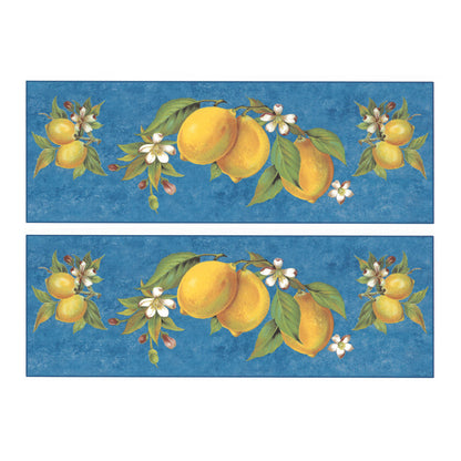 Lemon with Blue Background Mug Wrap 2 pcs Overglaze Waterslide Ceramic Decal