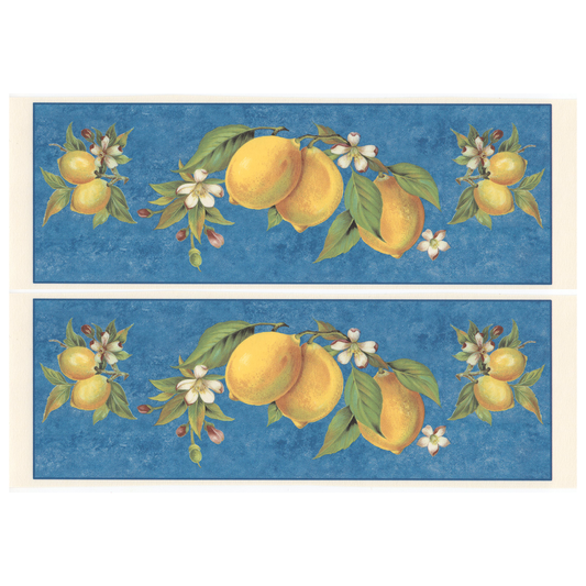 Lemon Wrap with Blue Background Mug Wrap Overglaze Waterslide Ceramic Decal