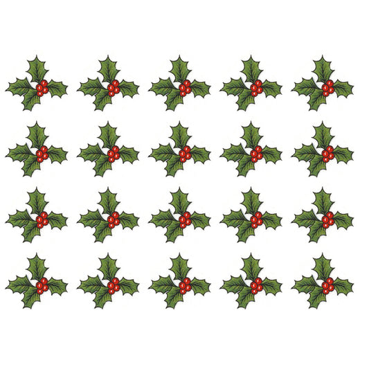 Christmas Green Holly Red Berry K Waterslide Ceramic Decals