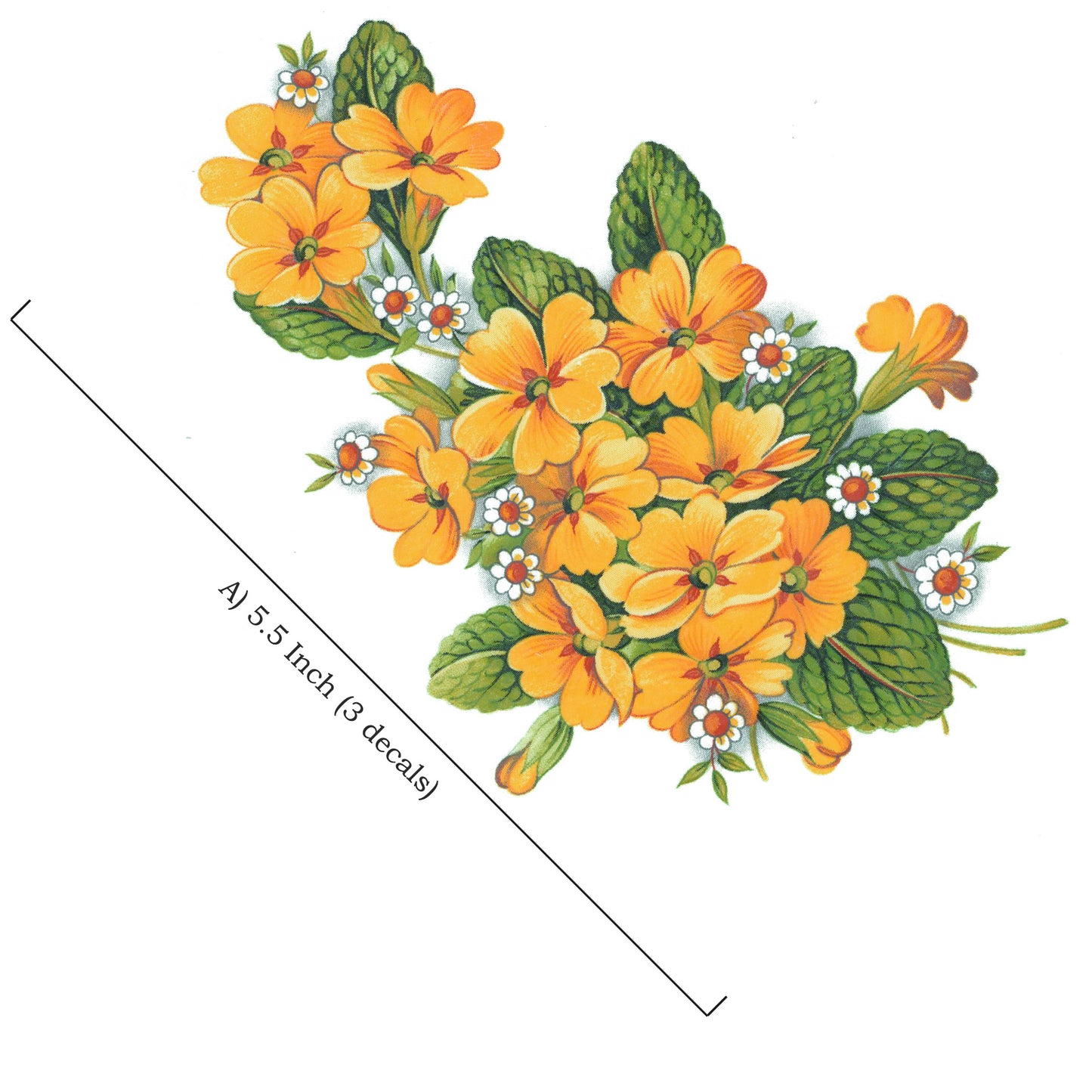 Yellow Primrose Flower Waterslide Ceramic Decals