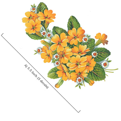 Yellow Primrose Flower Waterslide Ceramic Decals