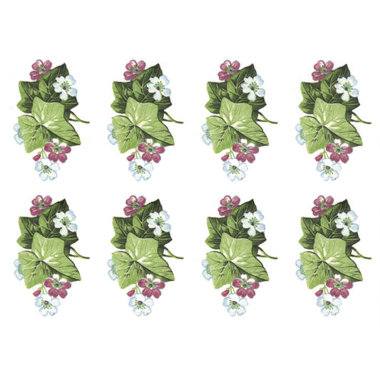 Ivy with Flowers Style D Overglaze Waterslide Ceramic Decals