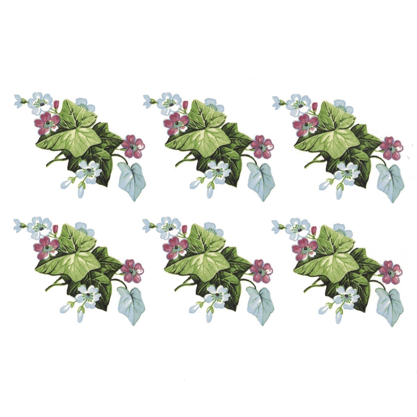 Ivy with Flowers Style C Overglaze Waterslide Ceramic Decals