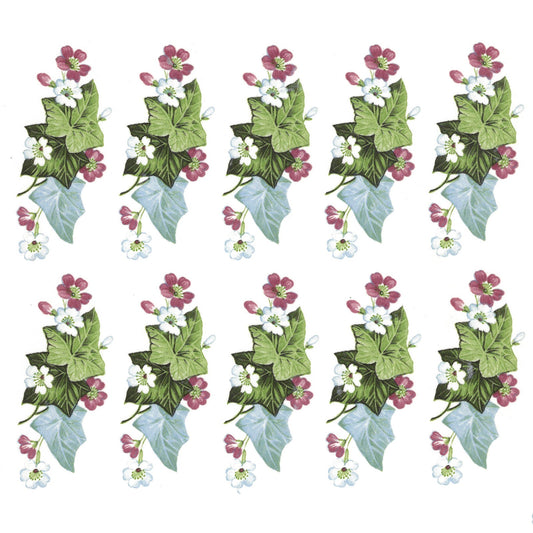Ivy with Flowers Style B Overglaze Waterslide Ceramic Decals