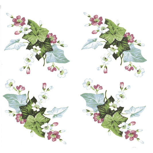 Ivy with Flowers Style A Overglaze Waterslide Ceramic Decals