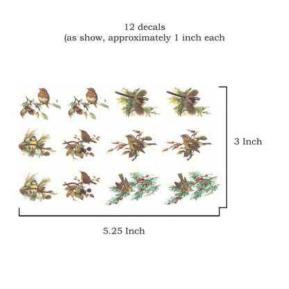 Various Birds in the Woods Overglaze Ceramic Decals