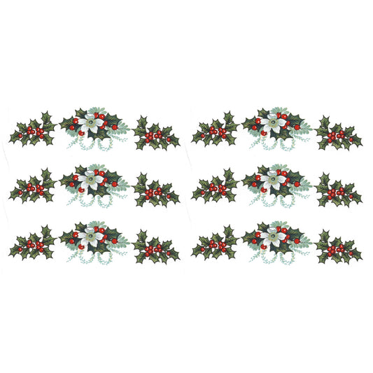 Christmas Vintage Holly Berry 3 Inch Overglaze Waterslide Ceramic Decals