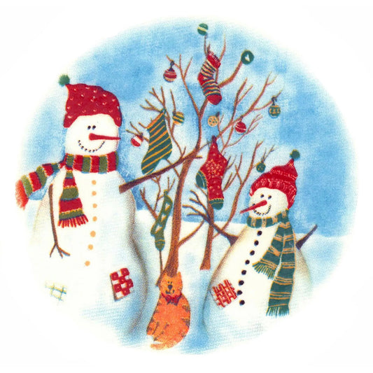 Christmas Snowman Snowmen Tree Socks Overglaze Ceramic Decals